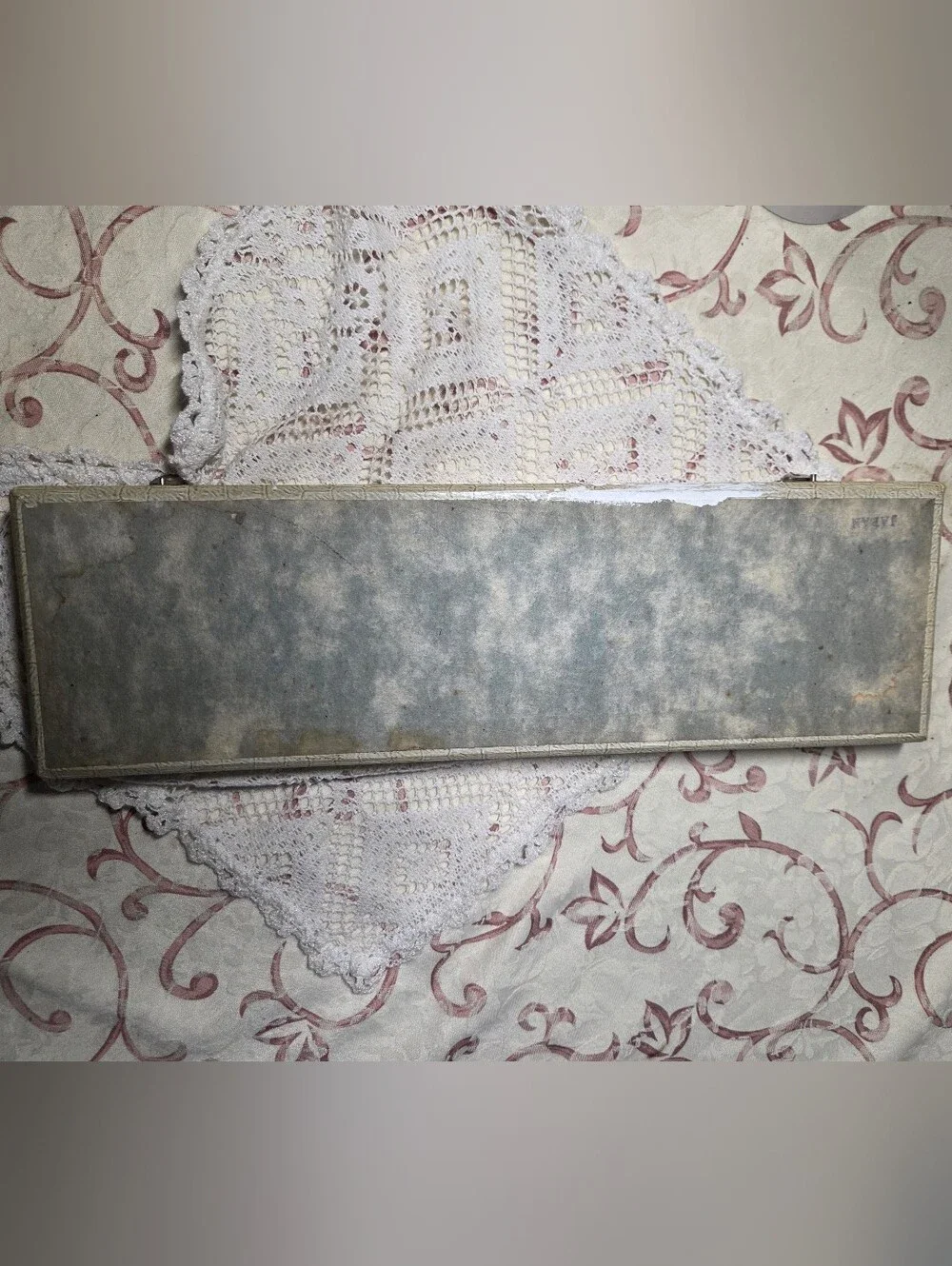 Vintage Lady's Glove Box Hinged Lined Tray. Boudoir Vanity